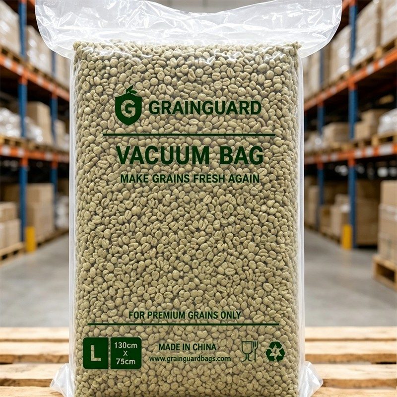 Sac sous vide hermétique aux grains de café vert