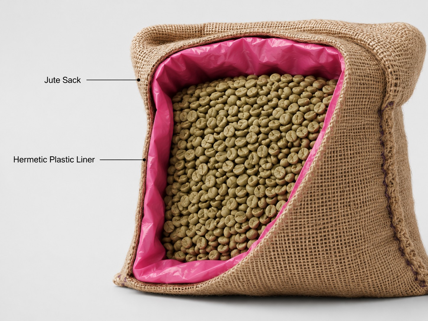 Green Coffee Bean Hermetic Jute Bag Liner