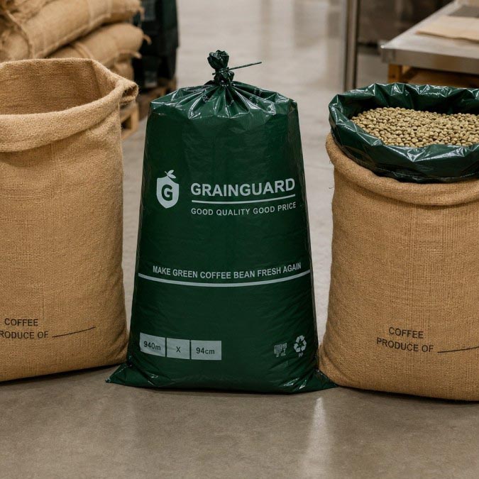Doublure en jute pour l'emballage des grains de café vert